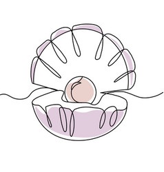Open seashell scallop and pearl shell Royalty Free Vector