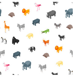 Cute cartoon seamless pattern with wild animals Vector Image