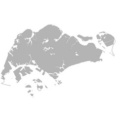 Black white singapore outline map Royalty Free Vector Image