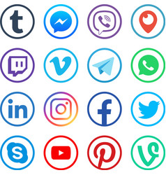 Social media icons popular messenger web social Vector Image