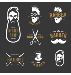 Set of vintage barber shop logos Royalty Free Vector Image