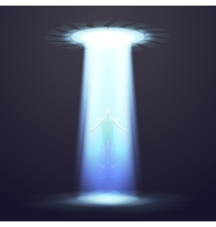 Ufo light alien sky beams Royalty Free Vector Image