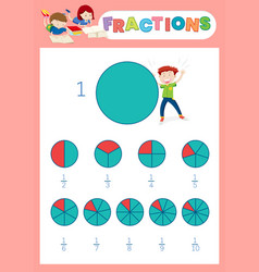 Set of cake fractions Royalty Free Vector Image