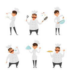 Bakers male and female at work characters in Vector Image