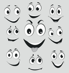 Basic emotions funny cartoon character Royalty Free Vector