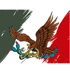 Download Mexico flag the eagle and snake Royalty Free Vector Image