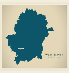 Modern map - devon with districts uk Royalty Free Vector