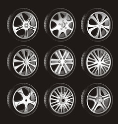 Alloy wheel black Royalty Free Vector Image - VectorStock