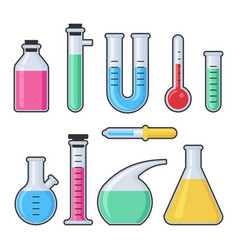 Chemistry science laboratory test glass tube and Vector Image