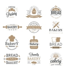 Vintage bakery logo labels and frames Royalty Free Vector