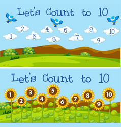 Lets Count To 10 Scene Royalty Free Vector Image Lets Count To 10 Scene Royalty Free Vector Image