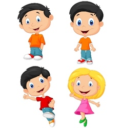 Happy kids cartoon Royalty Free Vector Image - VectorStock