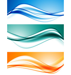 Abstract soft elegant wavy lines set Royalty Free Vector