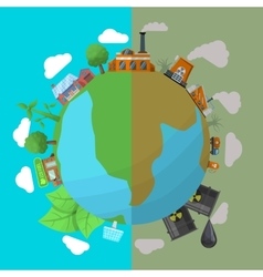 Environmental pollution circle composition Vector Image