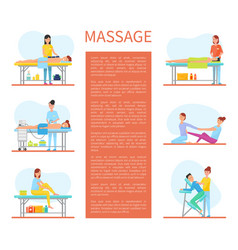 Massage therapy relaxing spa treatment Royalty Free Vector