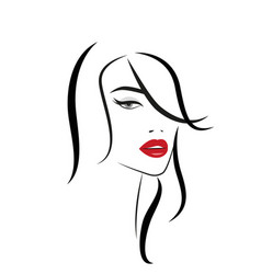 Beautiful woman face logo Royalty Free Vector Image