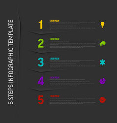Five simple color steps process infographic Vector Image