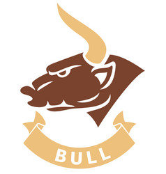 Black bull head Royalty Free Vector Image - VectorStock