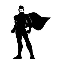 Silhouette male and female superhero Royalty Free Vector