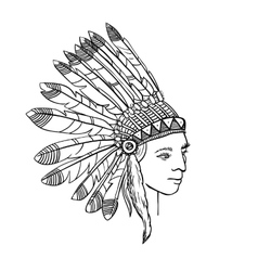 Native american indian man in traditional costume Vector Image