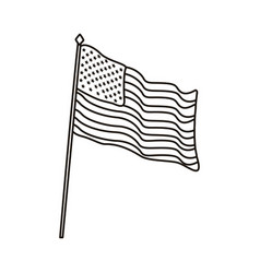 United states america flag in pole waving Vector Image