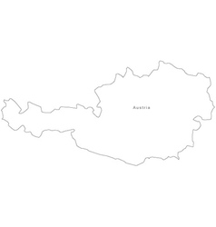 Austria Black White Map Royalty Free Vector Image