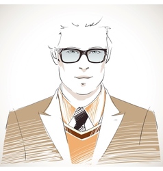 Stylish Young Businessman Portrait Royalty Free Vector Image