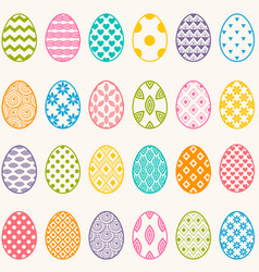 Cartoon colorful easter eggs with floral patterns Vector Image