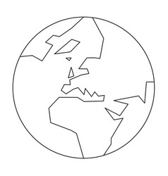Simplified outline earth globe with map world Vector Image Simplified outline earth globe with map world Vector Image