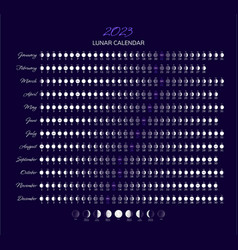 Moon phases calendar Royalty Free Vector Image