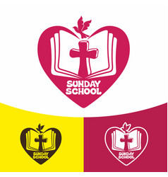 Logo sunday school and christian symbols Vector Image