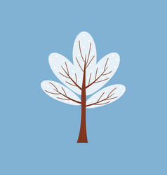 Winter tree decorate stylized snow naked Vector Image