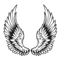 Wings bird black white 555 Royalty Free Vector Image