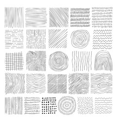 Hand drawn line texture set scribble Royalty Free Vector