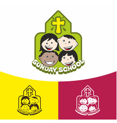 Logo sunday school and christian symbols Vector Image