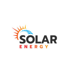 Sun energy solar panels logo house and template Vector Image