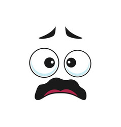 Cartoon face frightened funny emoji yell Vector Image