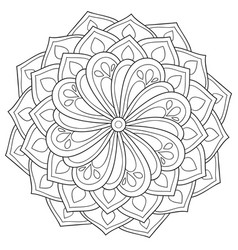 Flower mandala decorative elements coloring book Vector Image