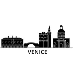 Venice architecture line skyline Royalty Free Vector Image