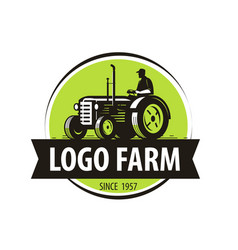 Farmers market logo Farm farming icons Royalty Free Vector