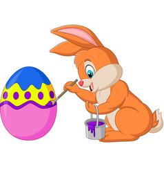 Cartoon girl painting easter egg Royalty Free Vector Image