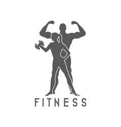 Man and woman fitness silver silhouette Royalty Free Vector