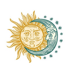 Sun and Moon Royalty Free Vector Image - VectorStock