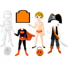 Paper doll boy dress up clothing with Royalty Free Vector