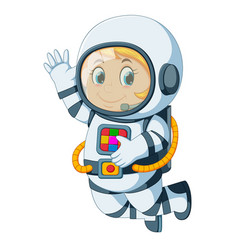 Astronaut outfit waving hand Royalty Free Vector Image