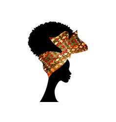 Portrait african woman wears fashion bandana Vector Image