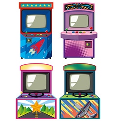 Arcade game machines with dolls Royalty Free Vector Image