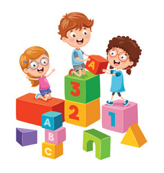 Of kids playing Royalty Free Vector Image - VectorStock