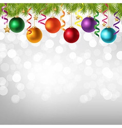 Merry Christmas Background With Silver Stars Vector Image