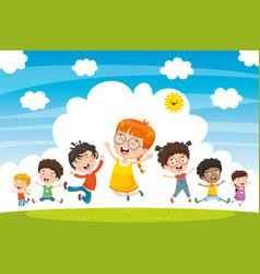 Children playing Royalty Free Vector Image - VectorStock